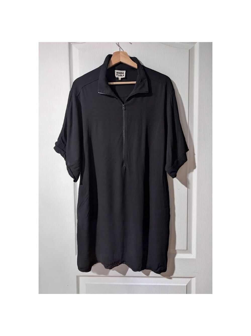Bimba Y Lola | Viscose Zip Front Shirt Dress In Black